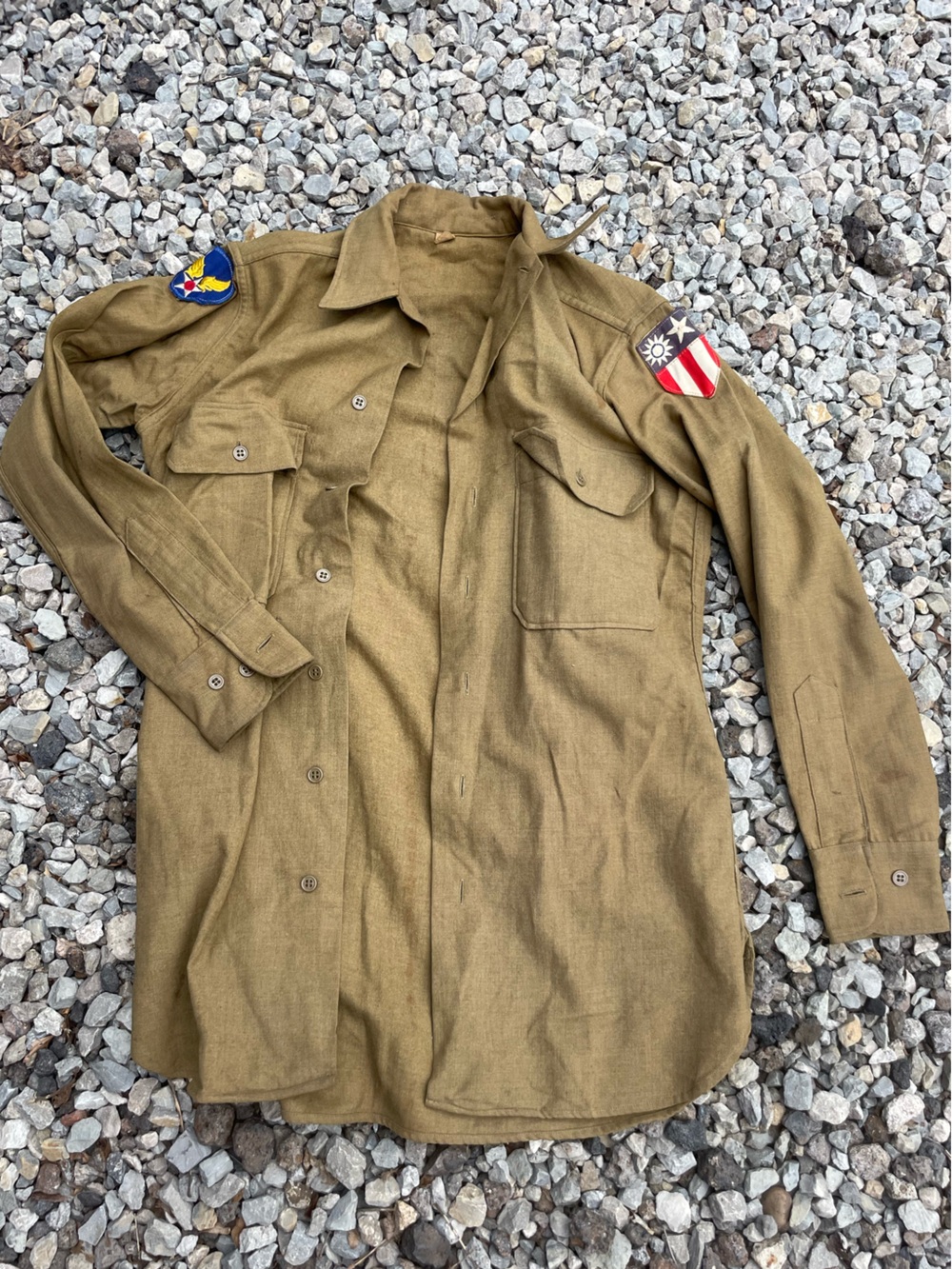 WWII US Army Officer Uniform Shirt Jacket w/ AAF Airforce Patches
